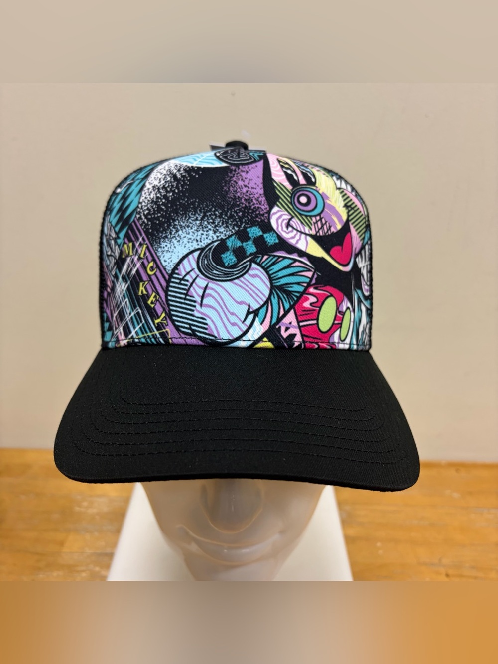 Neff Disney Mickey Mouse Psychedelic SnapBack Trucker Hat-NWT
